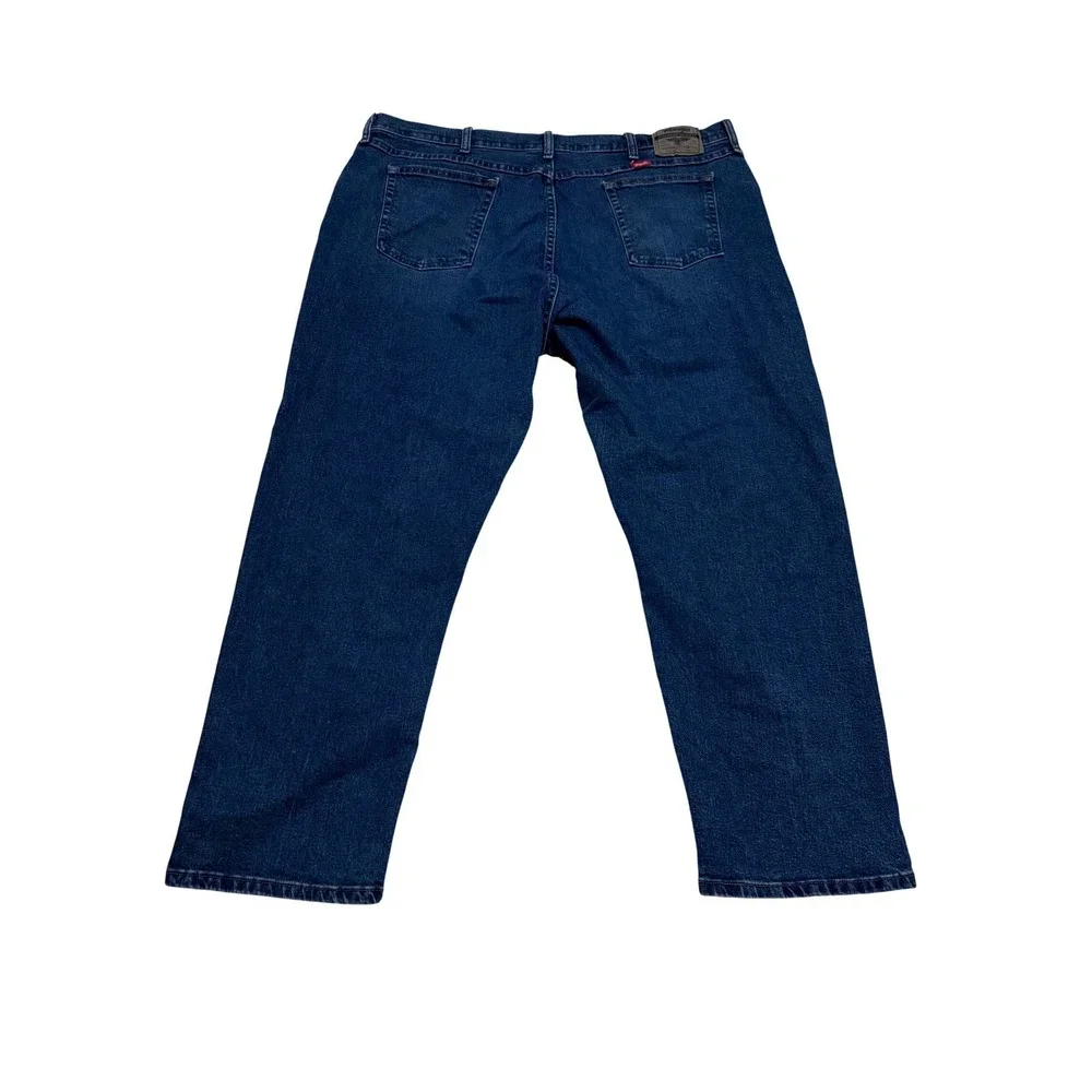 Wrangler Premium Quality Mens Dark Wash Straight Leg Denim Jeans Blue 44x29‎